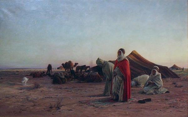 Eugene Alexis Girardet Prayer in the Desert oil painting image